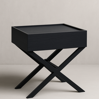 Nero Cross Bedside Table
