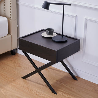 Nero Cross Bedside Table